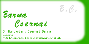 barna csernai business card